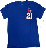 Philadelphia 76ers Joel Embiid #21 Men's T-Shirt Small Blue
