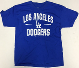 Los Angeles Dodgers Name Logo Crew Neck Boy's Blue T-Shirt Large 14/16