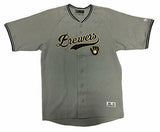 DYNASTY Milwaukee Brewers MLB Men's Button Down Team Baseball Jersey MEDIUM