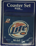 Kurt Busch #2 Miller Lite NASCAR 4-Pack Rubber 4"x4"Foam Coaster Set