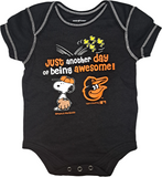 Baltimore Orioles MLB Peanuts Snoopy & Woodstock Creeper Bodysuit 0/3 Months