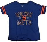 New York Mets MLB Women's Short Sleeve Varsity Stripe T-Shirt Small 4/6