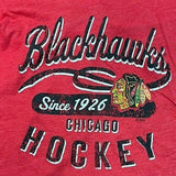 Chicago Blackhawks NHL Women's V-Neck Short Sleeve T-Shirt Red Small 4/6