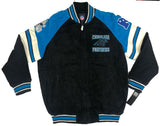 GIII Carolina Panthers Men's Full Zip Suede Leather Jacket NWT