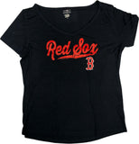 Boston Red Sox Women's V-Neck Short Sleeve T-Shirt Blue