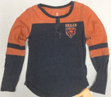 Chicago Bears NFL Girl's Long Sleeve 3 Button Crew Neck T-Shirt  CHOOSE SIZE