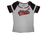 Atlanta Braves MLB Baseball Women's V-Notch Shirt MEDIUM 8/10