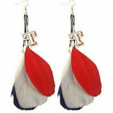 Texas Rangers MLB Dangle Fan Feather Earrings Team Colors