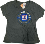 New York Giants Women’s Gameday V-Neck T-Shirt Gray Small 4/6