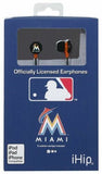 iHIP Officially Licensed MLB TEAM LOGO Earphones Miami Marlins