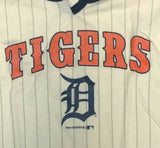 Detroit Tigers Girl's ClassicPinstripe Short Sleeve T-Shirt White Small 6/6X