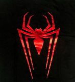Mad Engine The Amazing Spider-Man Men's Red Foil Logo T-Shirt Halloween LARGE