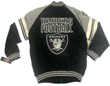 GIII Las Vegas Raiders Men's Full Zip Suede Leather Jacket SMALL