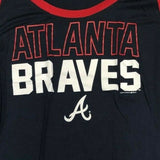 Atlanta Braves Women's Medium 3/4 Sleeve T-Shirt Navy Red MEDIUM 8/10