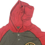 Chicago Blackhawks Men's Vintage Logo Long Sleeve Hooded Distressed T-Shirt Gray