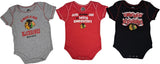 Chicago Blackhawks NHL Hockey Boy's Creeper 3 Piece Set 12 Months