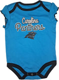 Carolina Panthers NFL 3 Piece Girl's Creeper Set 3/6 Months