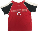 Cincinnati Reds Boys V-Neck Active Dry Fabric Jersey T-Shirt Red 2T
