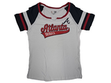 Atlanta Braves MLB Baseball Women's V-Notch Shirt MEDIUM 8/10