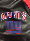 New York Giants NFL G-III Sports Faux Leather Varsity Button-Up Jacket SMALL