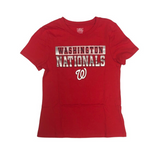 MLB Washington Nationals Youth Girls Red Sparkly T-Shirt Medium 7/8