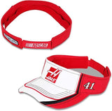 NASCAR Kurt Busch, Stewart Haas Racing #41, White and Red Adjustable Visor