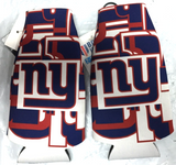New York Giants NFL Bottle Hugger Drink Cooler 2 Sided Design Zipper  2 PACK