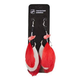 Detroit Red Wings Fan Feather Earrings With Team Logo NHL Licensed