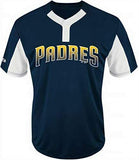 San Diego Padres MAJESTIC Eagle 2 Button Dri Fit Baseball Jersey Youth XL 18/20