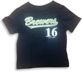 Milwaukee Brewers #16 Domingo Santana MLB Toddler Boy's T-Shirt