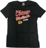 Chicago Blackhawks Hockey Girl's T-Shirt Short Sleeve XL 14/16 Black