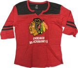 Chicago Blackhawks NHL Women's Jersey Stripe T-Shirt XL Red