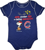 Chicago Cubs MLB Peanuts Snoopy & Woodstock Creeper Bodysuit 0/3 Months