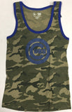 Chicago Cubs MLB Women's Camo Ringer Tank Top Choose Size