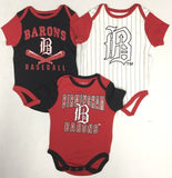 Birmingham Barons Minor Lea gue 3 Piece Infant Boy's Baby Bodysuit Set
