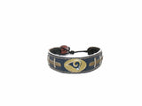 Gamewear NFL Football Team Bracelet Leather One Size - Los Angeles Rams - New