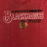 NHL Chicago Blackhawks Hockey Women's V-Neck T-Shirt Red