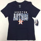 Houston Astros MLB Girls V-Neck Name Logo Graphic T-Shirt - CHOOSE SIZE