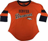NFL Denver Broncos Women's 3/4 Sleeve Crew Neck T-Shirt  CHOOSE SIZE