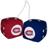 Montreal Canadiens LOGO NHL Fuzzy Dice, 3"