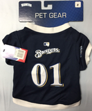Milwaukee Brewers MLB Dog Pet Jerseys SMALL