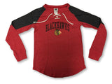 Chicago Blackhawks Women's Long Sleeve Laces Scoop Neck T-Shirt