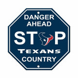 New NFL Houston Texans Home Office Bar Decor STOP Sign 12" x 12"