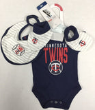 Minnesota Twins  MLB 3 Piece Infant Boys Bib Booties & Bodysuit Set- NB - Newbor