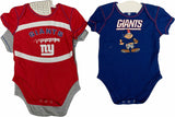 New York Giants Toddler Three-Piece Creeper Set 18 Months