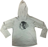 Chicago Blackhawks Boy's Hooded Long Sleeve Dry Fabric T-Shirt Gray Small 6/7