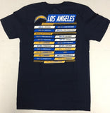 Los Angeles Chargers NFL Men's 2019 Schedule 2-Sided Crew Neck T-Shirt NEW