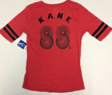 Chicago Blackhawks Women's Patrick Kane #88 Varsity Stripe T-Shirt S 4/6