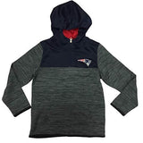 New England Patriots Boy's Youth 1/4 Zip Hoodie Navy/Black Heather CHOOSE SIZE