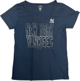 New York Yankees Women's Scoop Short Sleeve T-Shirt Navy Large